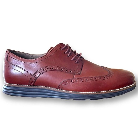 Cole Haan Grand OS Original Wingtip Oxford Mens Sz 10.5W Shoe Brown Leather Shoe - Picture 2 of 9